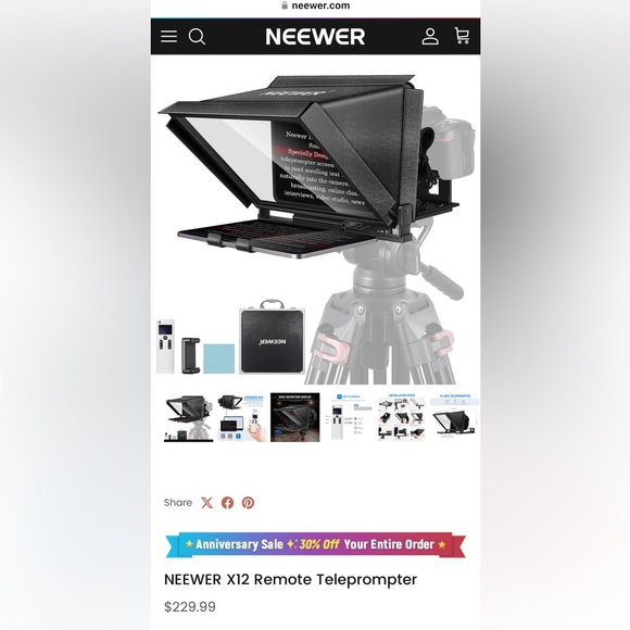 X12 Black Remote Teleprompter - Picture 1 of 2